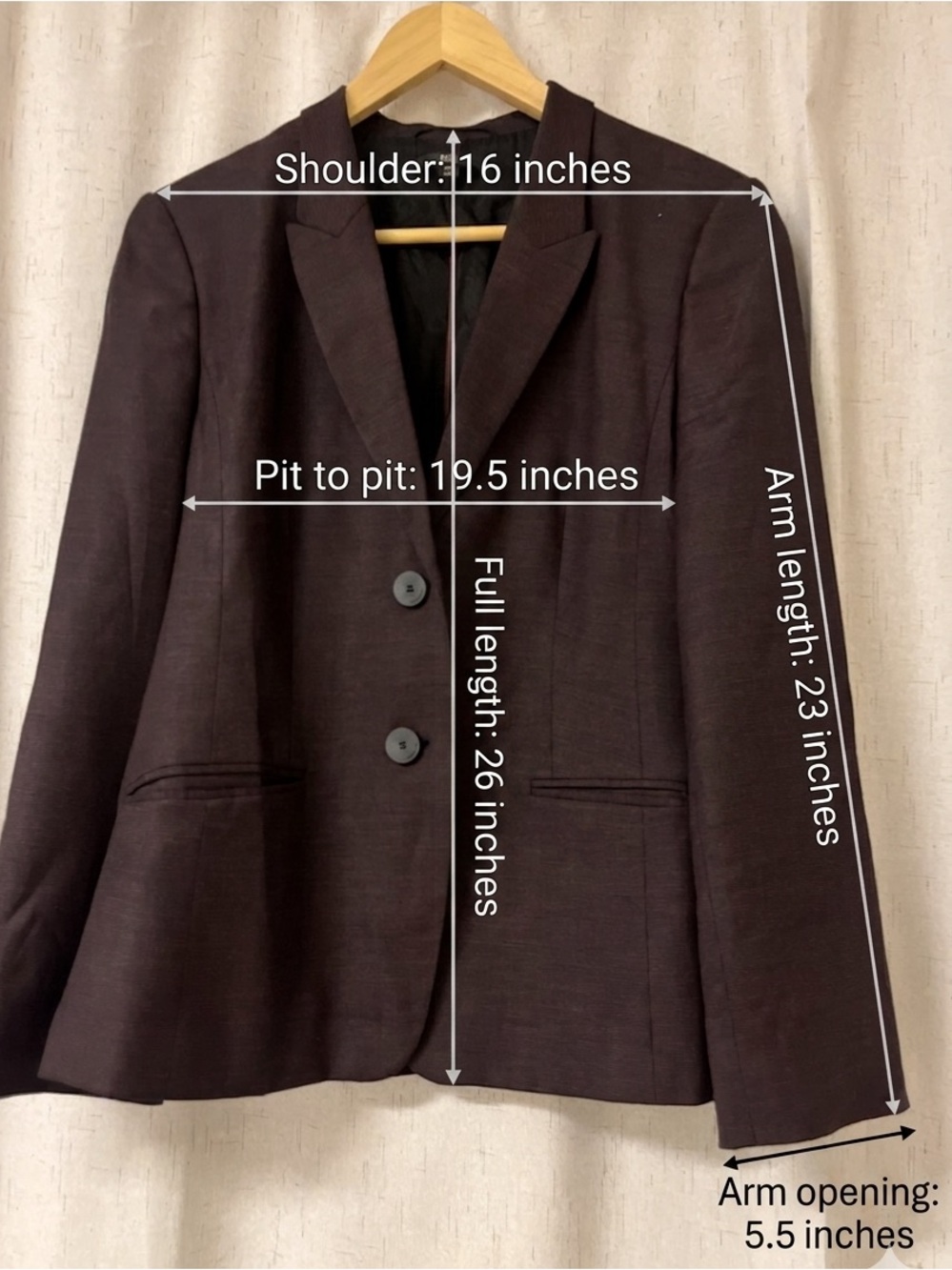 BOSS Hugo Boss Jannami1 Virgin Wool Blend Blazer Jacket - Size 8 - Dark Wine - Picture 14 of 14